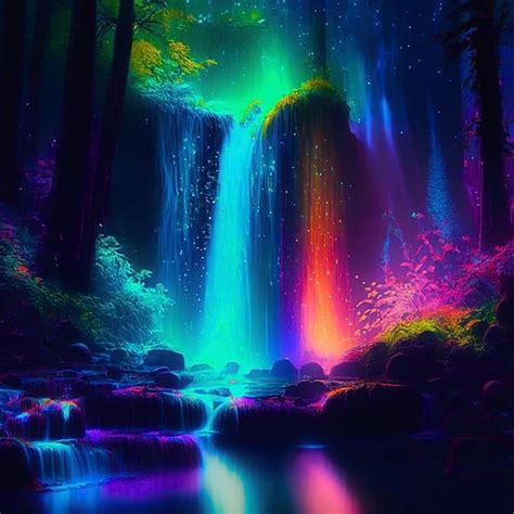 Premium Photo | Rainbow waterfall