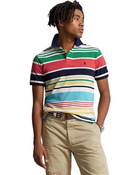 Polo Ralph Lauren Classic Fit Striped Mesh Polo Shirt