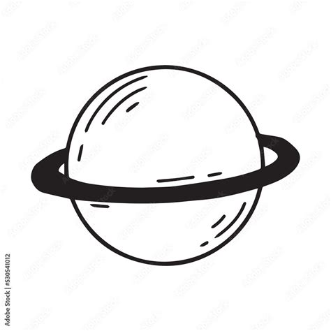 Planet Vector Illustration Saturn In Doodle Style Stock Vector Adobe Stock