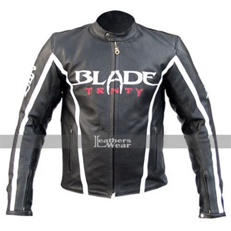 Blade Trinity Motorcycle Black Leather Jacket