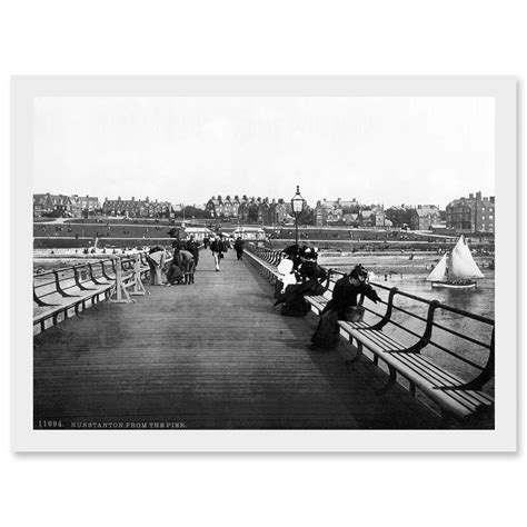 Vintage Victorian Photo Hunstanton From Pier England Uk Artwork Framed