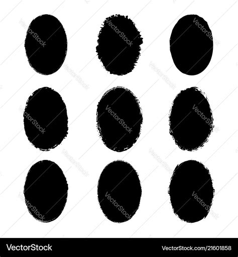 Set black painted oval stickers Royalty Free Vector Image