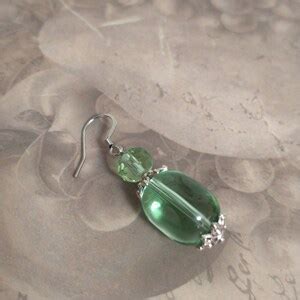 Green Crystal Earrings, Green Earrings, Clear Green Crystal Earrings, Wedding Earrings, Bridal ...