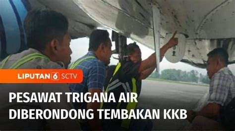 VIDEO Pesawat Trigana Air Diberondong Tembakan KKB Di Bandara Goliat