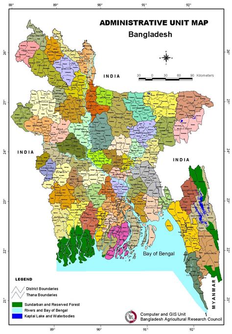 Administrative Map Of Districts In Bangladesh Images