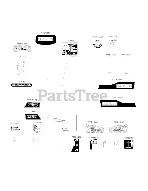 Craftsman 247 288841 13aj78ss099 Craftsman Lt2000 Lawn Tractor 2011 Sears Label Map