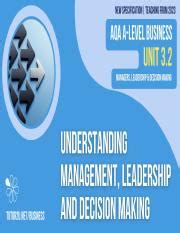 Exploring Leadership And Management Styles AQA A Level Business