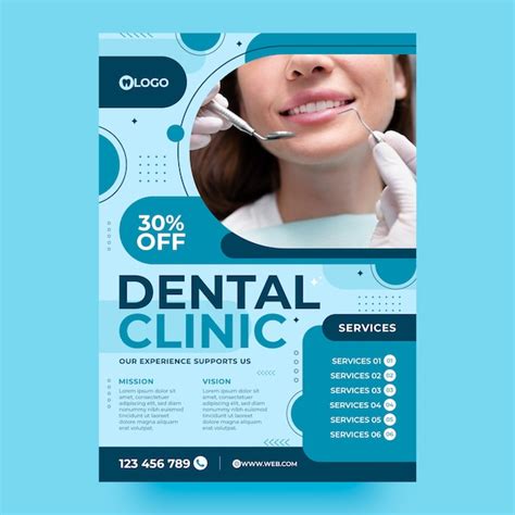 Free Vector Flat Design Dental Clinic Poster Template