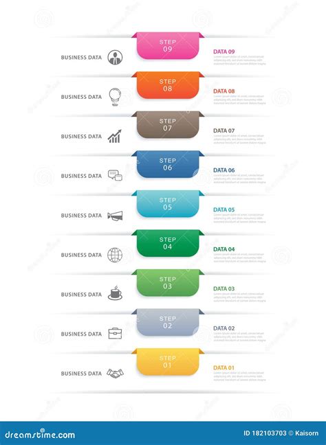 Data Step Infographics Timeline Tab Paper Index Template Vector