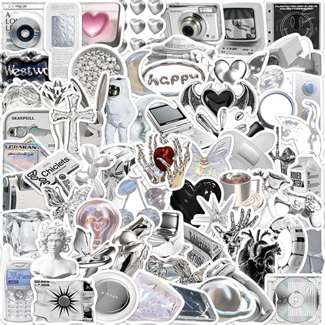 Amazon Pcs Aesthetic Stickers Silver Stickers Pack Y K