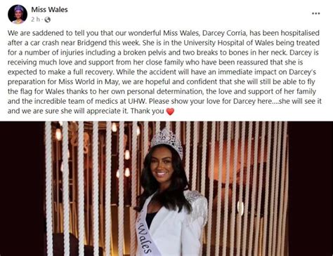 What Happened To Darcey Corria Miss Wales Hospitalized After Horror Crash How Is The Beauty