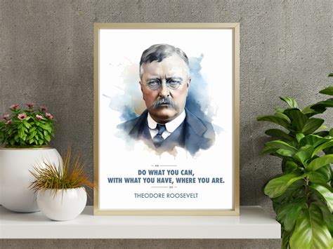 Theodore Roosevelt Poster US Presidents Quotes - Etsy