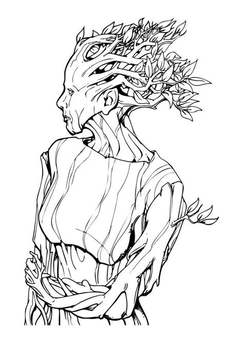 Coloring Page Dryad Dryad Free Printables Img