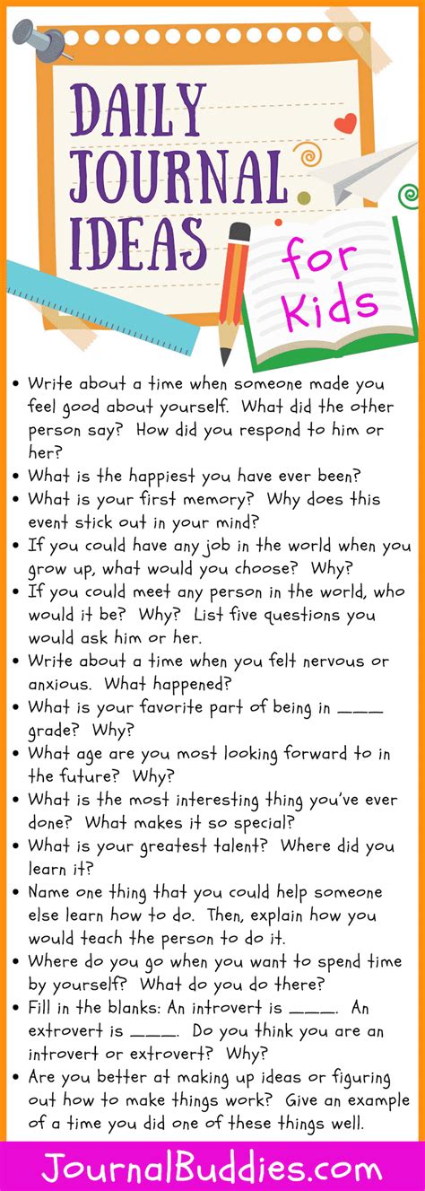 Journal Prompts For Kids Spark Creativity And Reflection