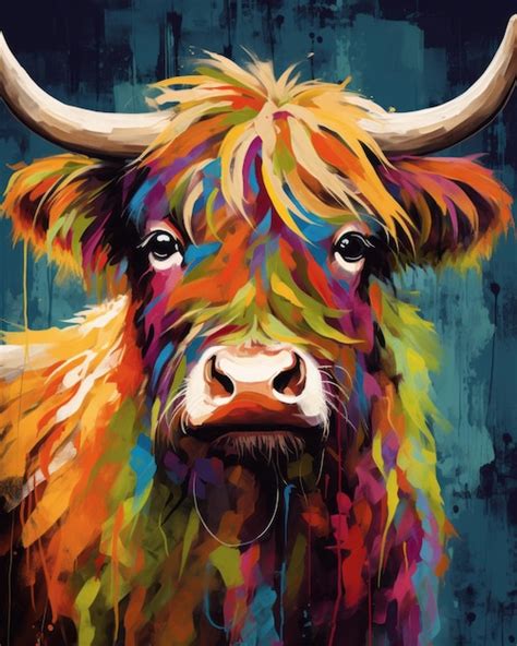 Premium Photo Vintage Vibes Retro Highland Cow Print A Stylish Blend