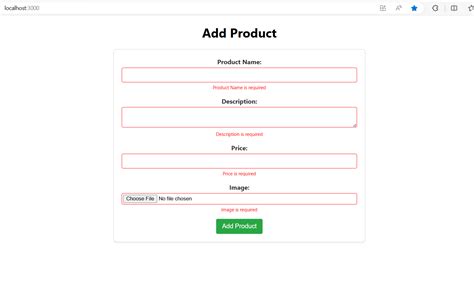 Create An Ecommerce Add Product Form Using Reactjs For The Frontend And