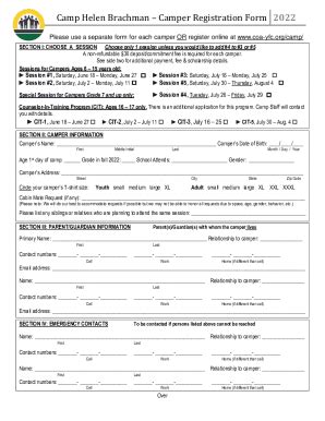 Fillable Online Mini Camper Registration Form The Deaf Camp Fax