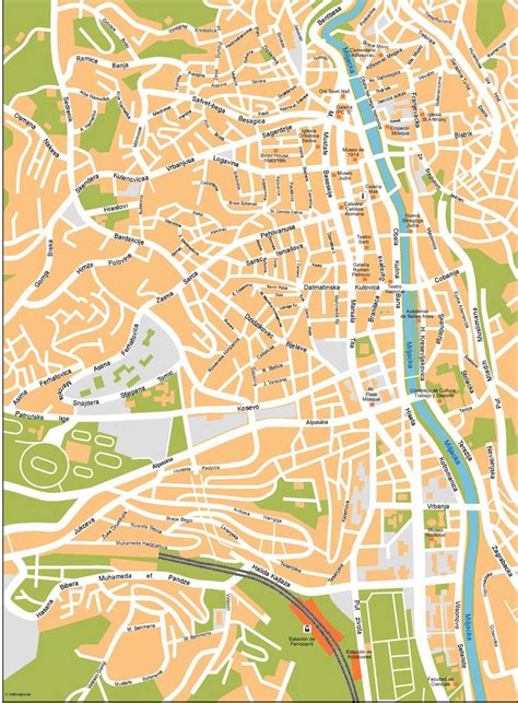 Sarajevo Map | Sarajevo, Map, Map vector