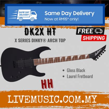 Jackson X Series Dinky DK2X HT Electric Guitar Laurel FB Gloss Black