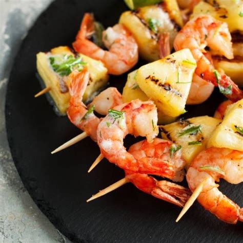 Brochette De Gambas Et Ananas Recette Recette Brochette Brochette