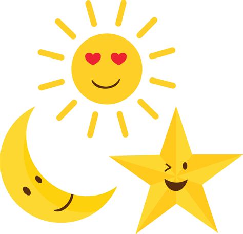 Moon, sun and stars design on white background. 11892902 Vector Art at Vecteezy