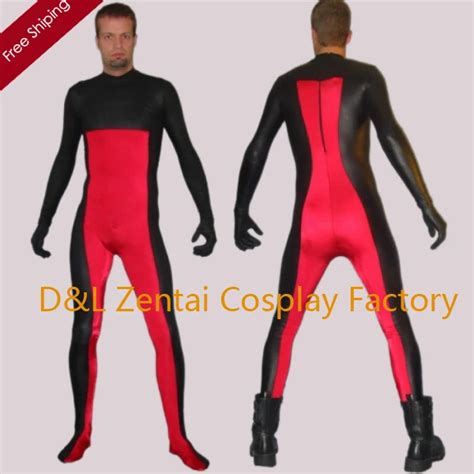 Free Shipping DHL Adult Sexy Lycra Spandex Zentai Catsuits Red And