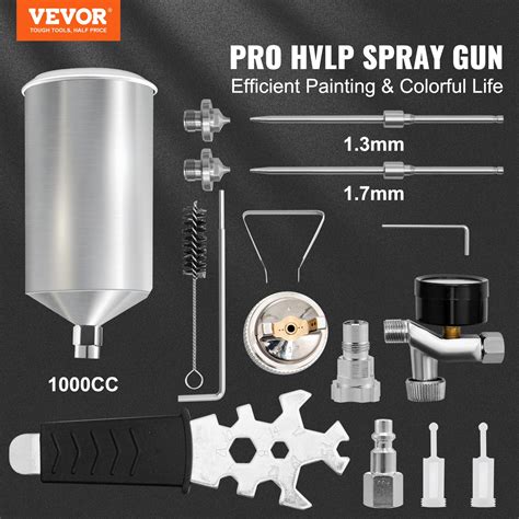 Vevor Hvlp Auto Paint Air Spray Gun Kit Gravity Feed Car Primer 13 1