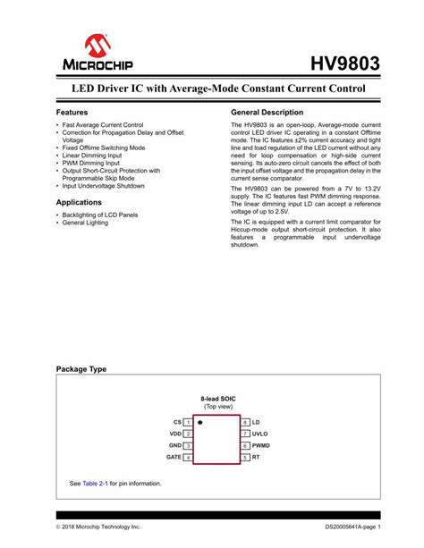 Pdf Hv Led Driver Ic With Average Mode Constant Ww Microchip