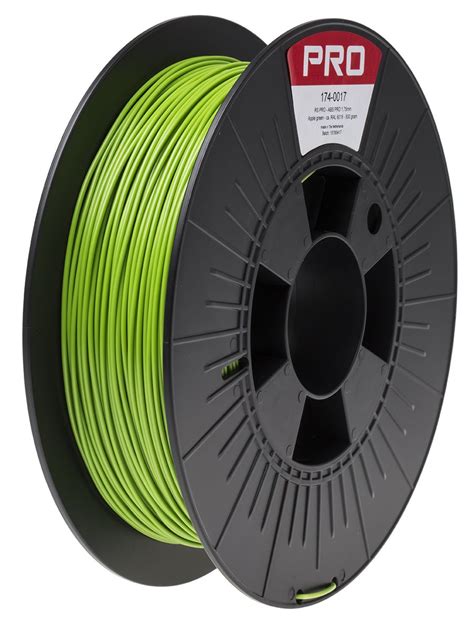 RS PRO 1 75mm Green ABS X 3D Printer Filament 500g RS