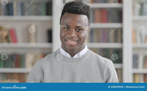 Portrait Of African Man Shaking Head As Yes Sign Approval Stock Photo