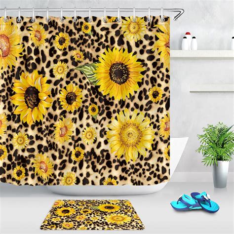 Sunflower Safari Creative Leopard Print Shower Curtain For A Unique