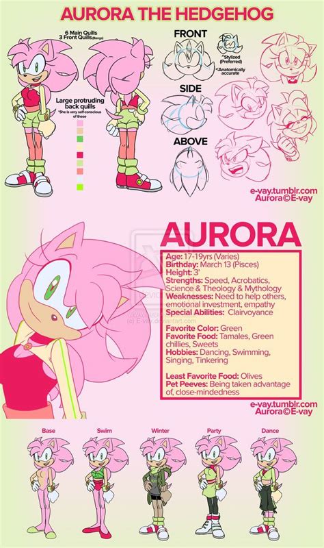 Sonic The Hedgehog Reference Sheet