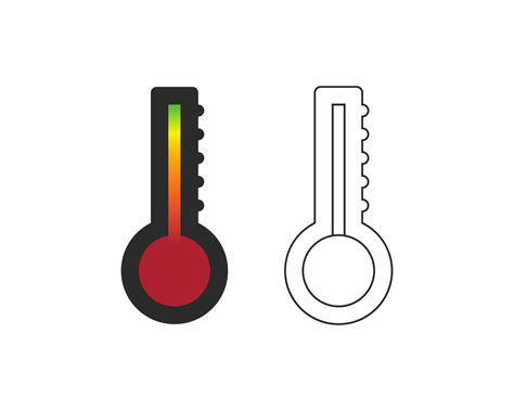 Thermometer Hot And Cold Icon And Outline Thermometer Icon Vector Art At Vecteezy