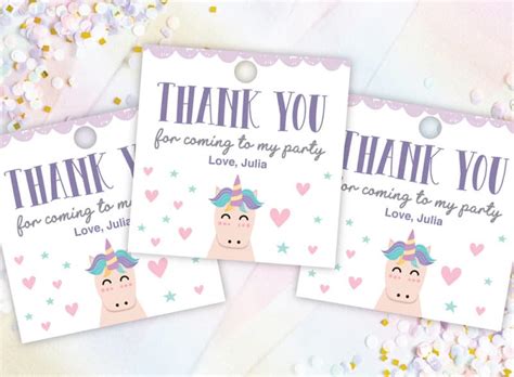 Free Printable Unicorn Thank You Tags Instantly Download And Print