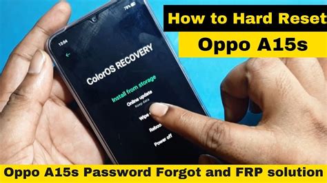 How To Hard Reset Oppo A S And Bypass Frp Youtube