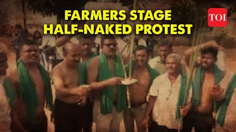 Cauvery Water Row Farmers Association Members Stage Half Naked Protest