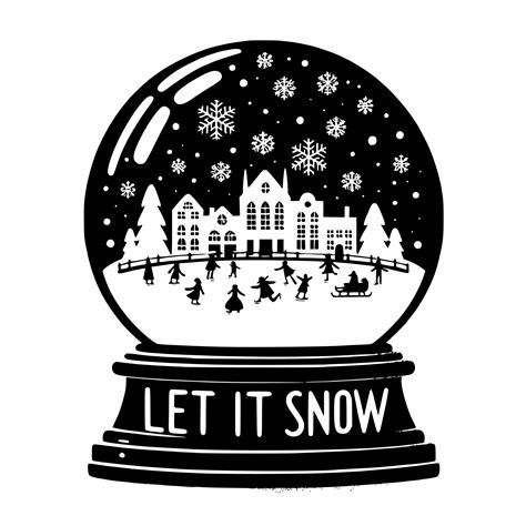 Let It Snow Globe SVG File for Cricut, Silhouette, Laser