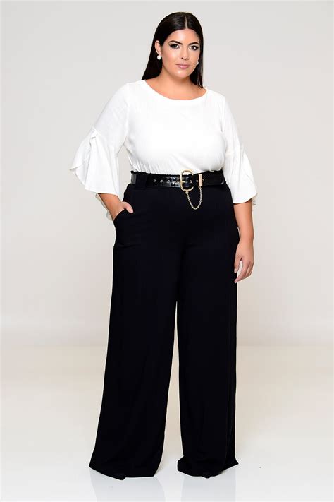 Cal A Plus Size Pantalona Em Viscolinho Vk Moda Plus Size