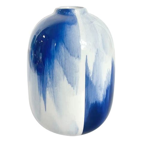 5in Blue Reactive Glaze Ceramic Vase