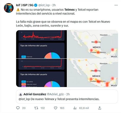 Telcel y Telmex No eres tú Usuarios reportan fallas en sus servicios