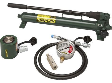 St101a 10 Ton 15 In Stroke Low Profile Hydraulic Cylinder And Steel Hand Pump Set Simplex