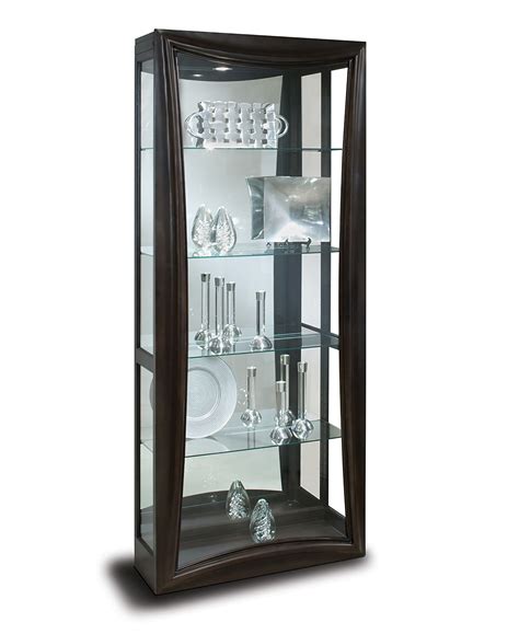 Gemini II 2 Way Sliding Door Curio Cabinet In Dark Espresso Philip