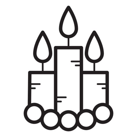 Design Png E Svg De Ícone De Linha De Velas Acesas Para Camisetas