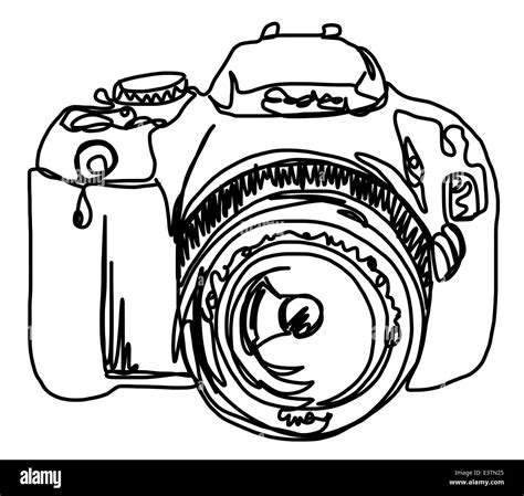 Continuous Line Drawing Of A Camera Stock Photo Alamy