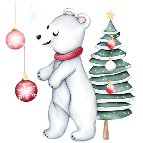 Christmas Polar Bear Clipart · Creative Fabrica