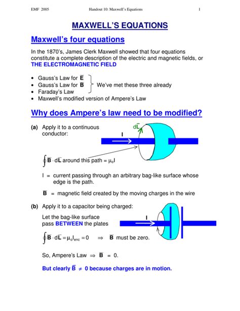 Handout 10 - Maxwell`s equations