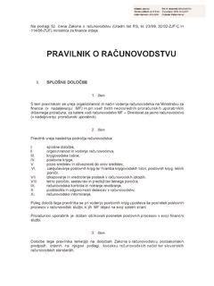 Pravilnik O Ra Unovodstvu Mf Gov Si Pravilnik O Ra Unovodstvu Mf