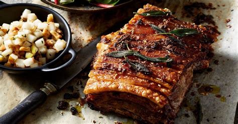 Fennel And Chilli Pork Belly With Pear And Walnut Salsa Recipe Pork Belly Recipes Pork