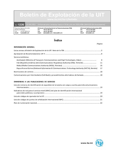 Fillable Online Boletn De Explotacin De La UIT PDF Descargar Libre