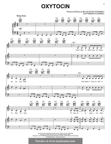 Oxytocin Billie Eilish By F O Connell Sheet Music On MusicaNeo